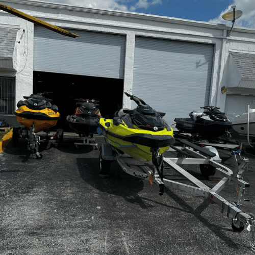 Jet ski on trailer